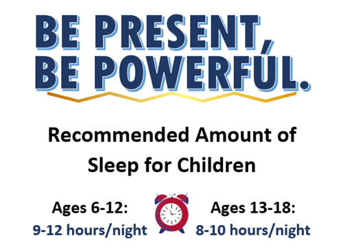 Recommended amount of sleep for children
